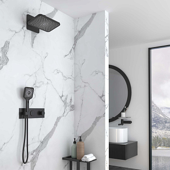 Душевой комплект Vincea VSFW-422TI4MB встраиваемый, термостатический, двухрежимный, черный