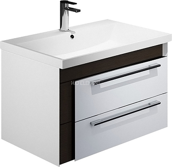 Тумба для комплекта Iddis Color Plus 70 белая, темное дерево