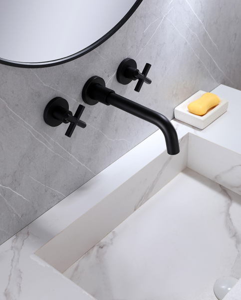 Смеситель ABBER Wasser Kreis AF81121B для раковины скрытого монтажа, черный матовый