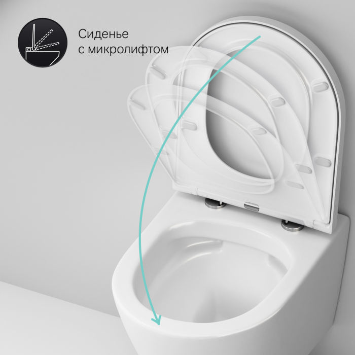 Унитаз подвесной FlashClean с сиденьем микролифт AM.PM Sense, C741701SC