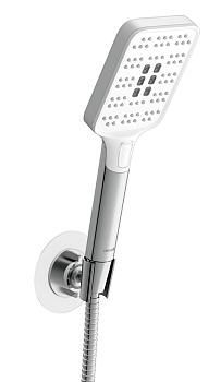 Душевая лейка с держателем Cersanit FERRO 3 режима шланг 150 металл квадрат Душевая лейка с держателем Cersanit FERRO 3 режима шланг 150 металл квадрат