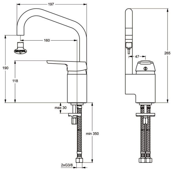 Смеситель Ideal Standard Cerasprint B9564AA для раковины