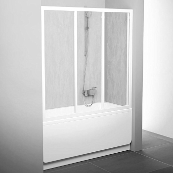 Шторка на ванну Ravak AVDP3-120 Rain, профиль белый