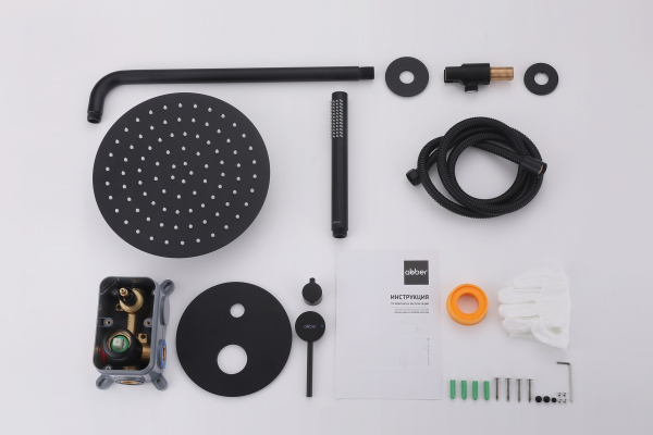 Душевая система ABBER Emotion AF8818B скрытого монтажа без излива, черная матовая