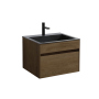 Тумба с раковиной Vincea Chiara 600 подвесная, 1 выкатной ящик soft-close, T.Oak, VMC-2C600TO+VCB-13600G