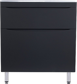 Тумба напольная Style Line "Бергамо мини 80" (2 ящ.) черный, PLUS (без раковины)