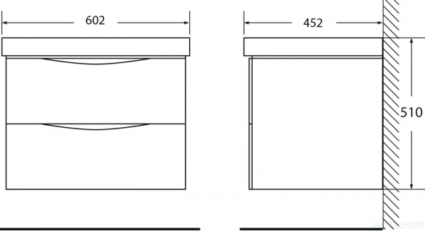 Тумба для комплекта BelBagno Fly 60 rovere moro