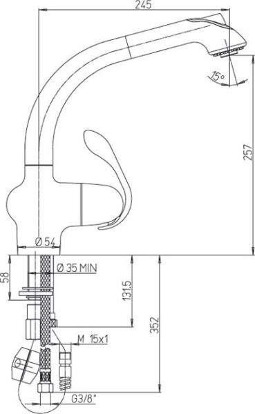 Смеситель Paini US USPA5668YKM для кухонной мойки