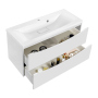 Тумба с раковиной Vincea Mia 900 подвесная, 2 выкатных ящика soft close, G.White, VMC-2MA900GW+VCB-3M900G