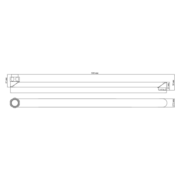 Излив плоский Lemark для универсального смесителя, 50 см (LM9475C)