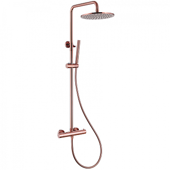 Душевая стойка ABBER Wasser Kreis AF8160RGL с термостатом без излива, розовое золото