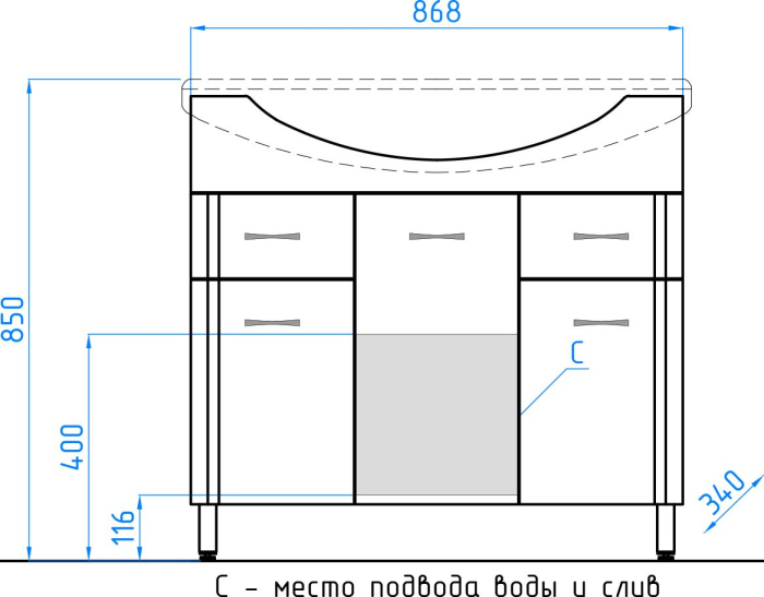 Тумба для комплекта Style Line Эко Стандарт №26 90 белая