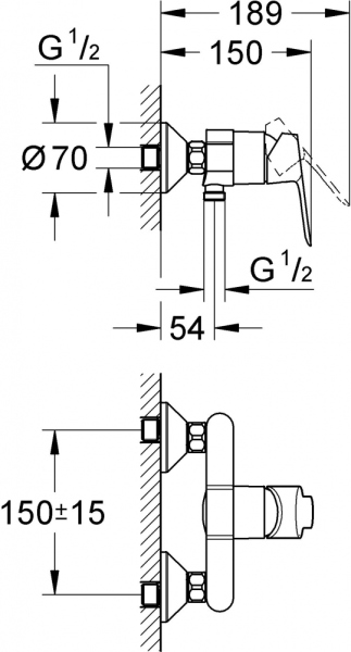 Душевой комплект Grohe BauEdge 122277