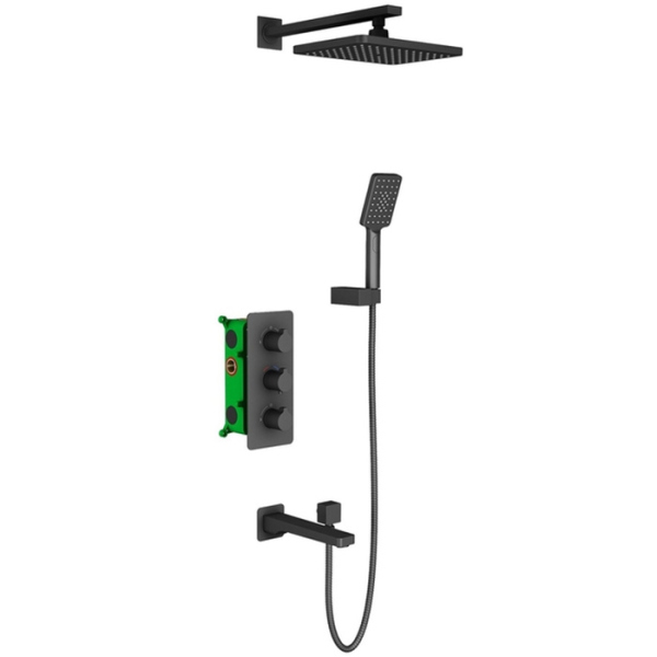 Душевая система встроенная с термостатом Timo Petruma черный (SX-5149/03SM)