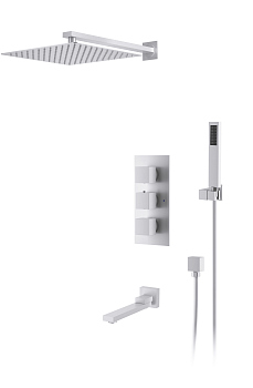 Душевая система для ванны и душа D&K встраиваемая с изливом матовый белый Bayern.Liszt DA2515608A04