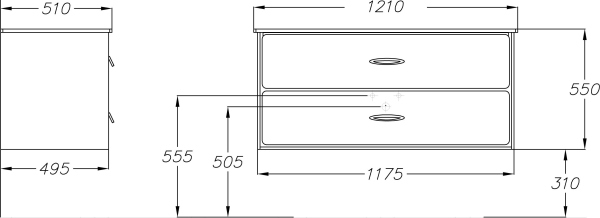 Тумба с раковиной Smile Монтэ 120 светло-серая