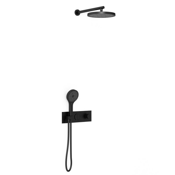 Душевой комплект Vincea VSFW-422T2MB встраиваемый, термостатический, 2 режима, черный