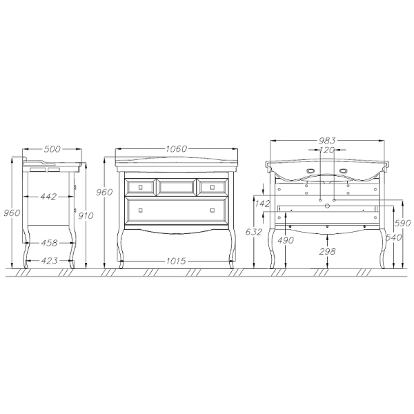 Тумба без раковины Opadiris Валери 105 00-00006751 Белая матовая