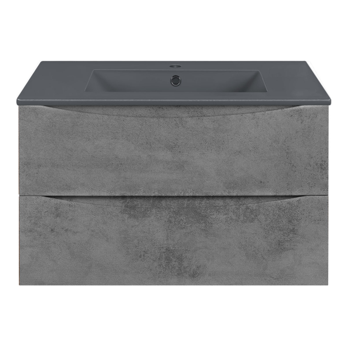Тумба с раковиной Vincea Mia 750 подвесная, 2 выкатных ящика soft close, Beton, VMC-2MC750BT+VBS-13975MA