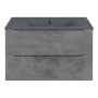 Тумба с раковиной Vincea Mia 750 подвесная, 2 выкатных ящика soft close, Beton, VMC-2MC750BT+VBS-13975MA