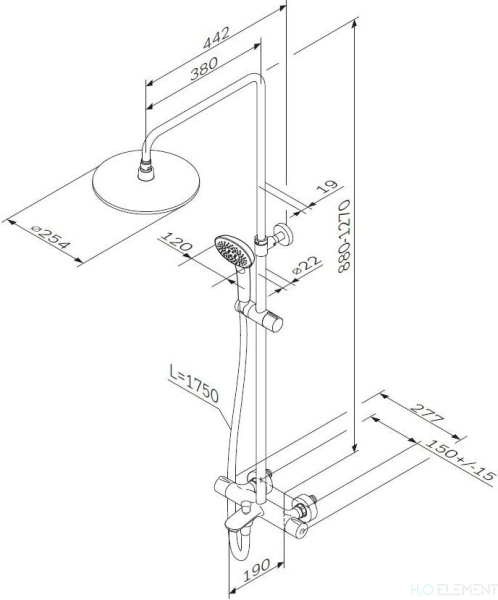 Душевая стойка AM.PM Spirit 2.0 F0770A510