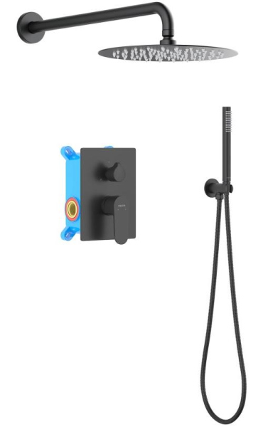 Душевая система Aquatek Оберон AQ1272MB Черная матовая
