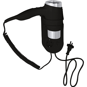 HOTEL Фен настенный встроенный черный 100х270х310мм