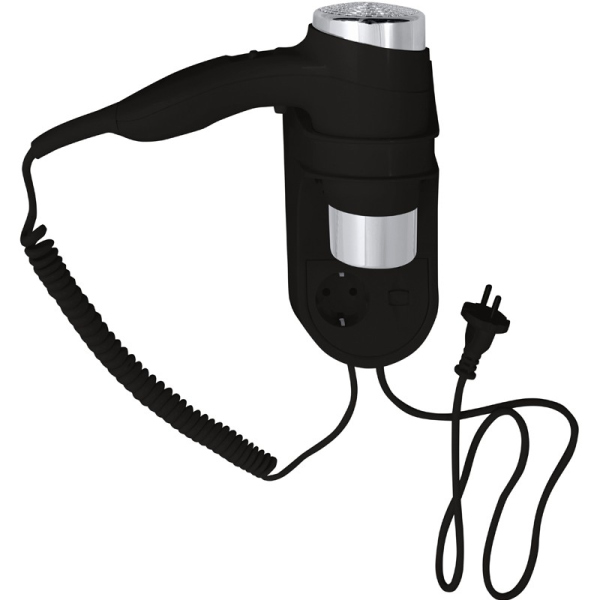 HOTEL Фен настенный встроенный черный 100х270х310мм