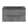 Тумба с раковиной Vincea Mia 900 подвесная, 2 выкатных ящика soft close, Beton, VMC-2MA900BT+VCB-3M900W