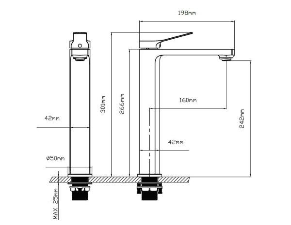 Смеситель для раковины Vincea Arco VBF-4AR02BG, брашированное золто