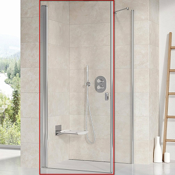 CRV1-100 дверь CHROME для комбинации с дверью или стенкой блестящий+стекло Transparent.