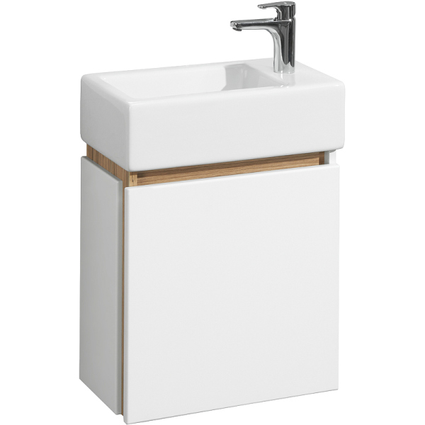 Тумба под раковину Акватон Эклипс 1A172801EK49R правая, цвет Эбони светлый, белый