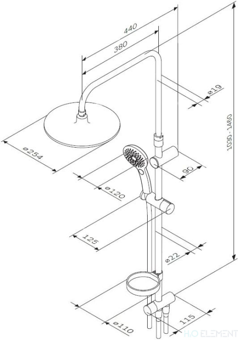 Душевая стойка AM.PM Inspire 2.0 F0750A100