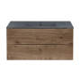 Тумба с раковиной Vincea Mia 1000 подвесная, 2 выкатных ящика soft close, V.Oak, VMC-2MC100VO+VBS-13100MB