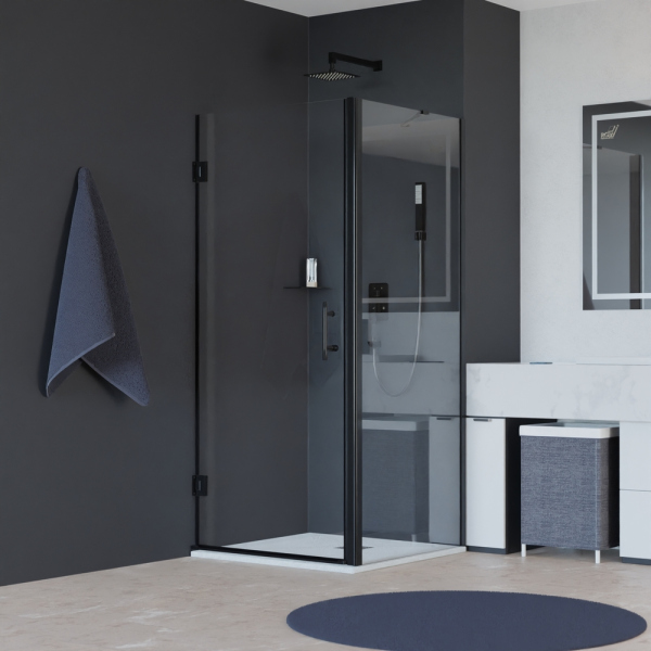 Душевой уголок RGW HO-045-B (HO-011B + Z-050-2B + держ), 350604579-014, Чёрный, 70* 90*195