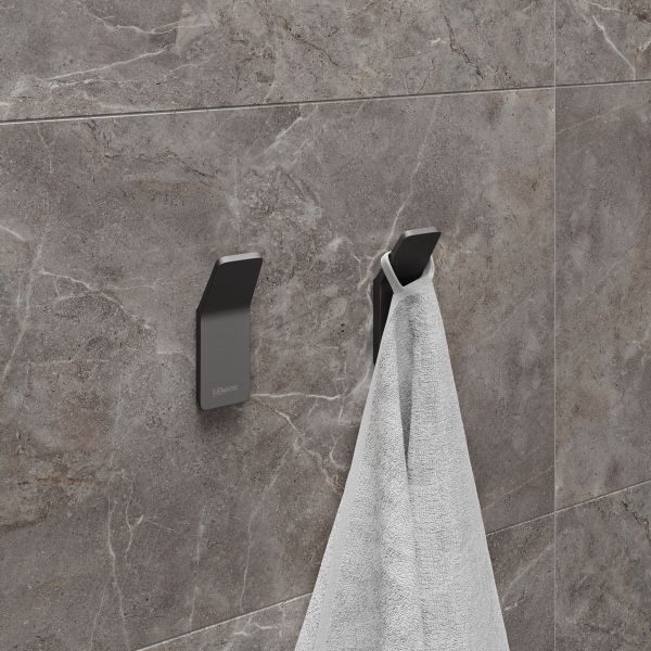 Крючок одинарный Lemark SMOOTH LINE для полотенец и халатов, графит (9716003)