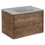 Тумба с раковиной Vincea Paola 800 подвесная, 2 выкатных ящика soft close, V.Oak, VMC-2P800VO+VCB-2VP800W