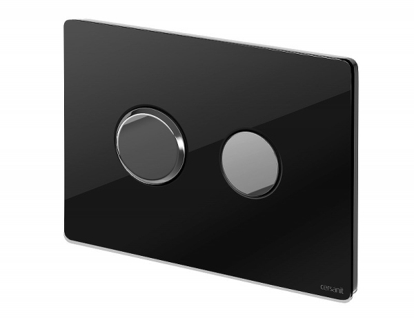 Кнопка Cersanit ACCENTO для AQUA 50 пневматическая стекло черный
