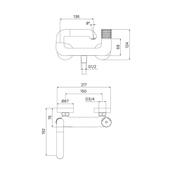 Смеситель для ванны IDDIS Twistс управлением Push Control, черный матовый (TWIBLBTi02WA)