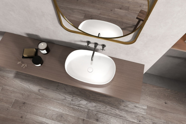 Раковина накладная ABBER Stein AS2633 белая матовая