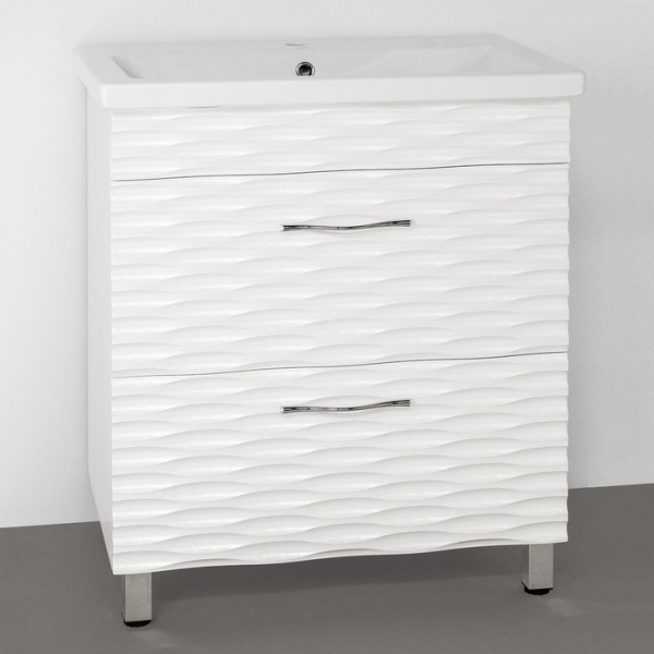 Тумба для комплекта Style Line Ассоль 70 Люкс Plus напольная, техно платина