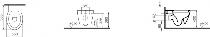 Подвесной унитаз Vitra Sunrise 5384B003-0075