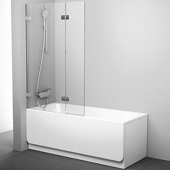 Шторка на ванну Ravak BVS2-100 L Transparent, фурнитура хром
