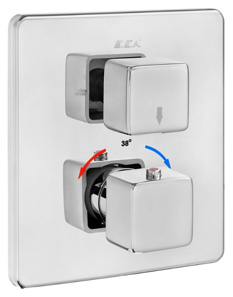 102167216EX-KDE термостатический смеситель для ванны,2 режима(внешняя часть)