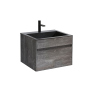 Тумба с раковиной Vincea Chiara 600 подвесная, 1 выкатной ящик soft-close, G.Stone, VMC-2C600GS+VCB-13600B