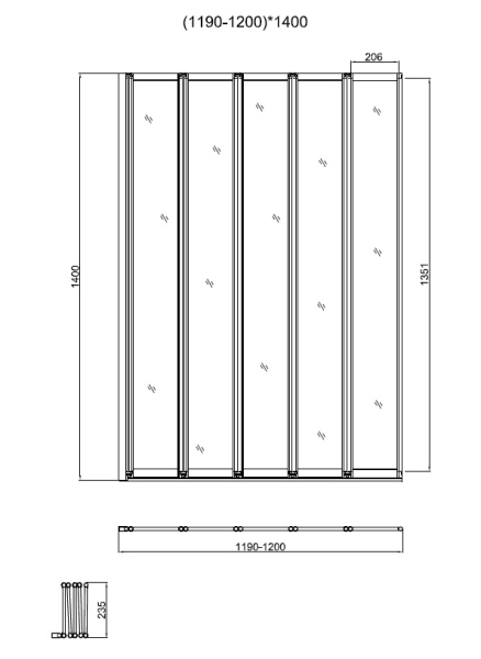 Душевая шторка на ванну Vincea VSB-32120CL, 1200*1400, хром, стекло прозрачное Душевая шторка на ванну Vincea VSB-32120CL, 1200*1400, хром, стекло прозрачное