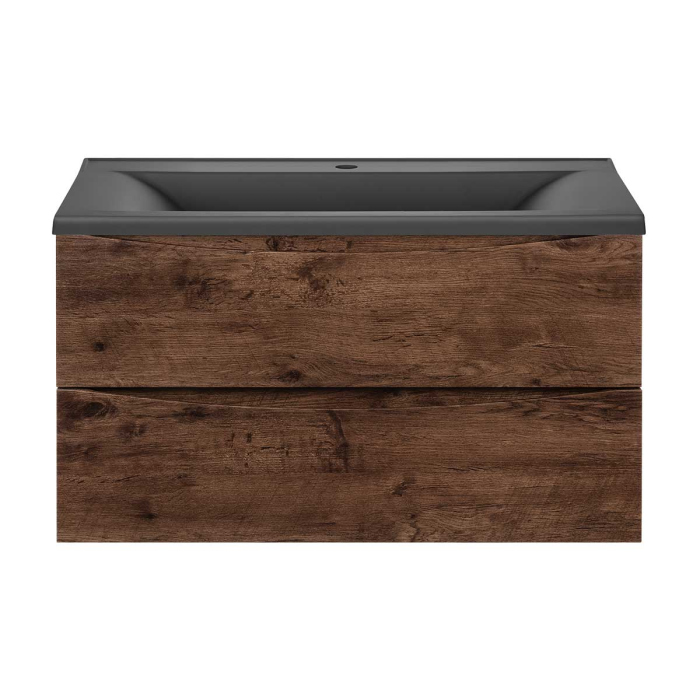Тумба с раковиной Vincea Mia 900 подвесная, 2 выкатных ящика soft close, R.Wood, VMC-2MA900RW+VCB-3M900G