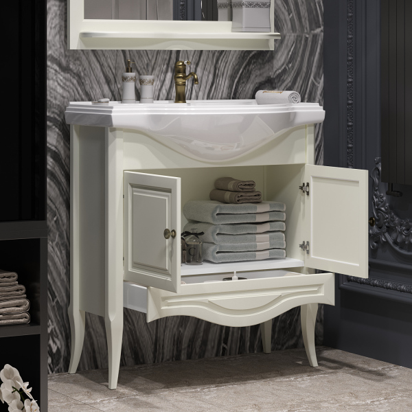 Тумба без раковины Opadiris Брунелла 80 00-00003631 Белая матовая