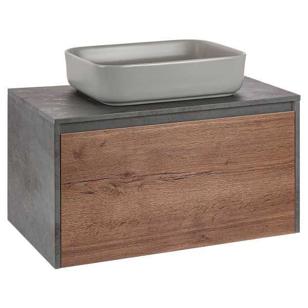 Тумба без раковины Vincea Mesa 800 подвесная, T.Oak + Beton, VMC-2MS800TB