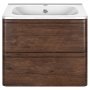 Тумба с раковиной Vincea Vico 600 подвесная, 2 выкатных ящика soft close, R.Wood, VMC-2V600RW+VCB-2VP600W